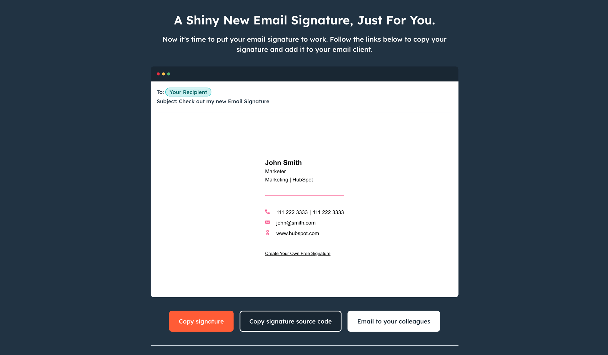 Free email signature template generator by hubspot how to create an email template in outlook 